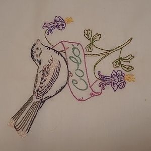 Vintage Hand Stitched Colorado State Bird & Flower